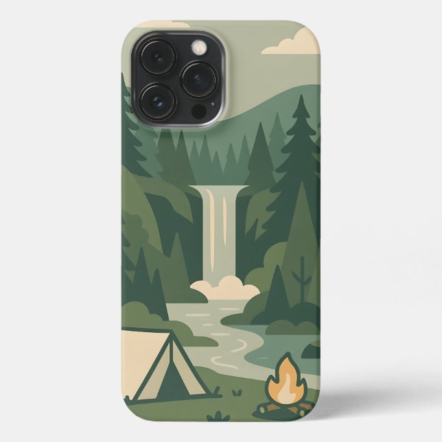 Nature Camping - Coque iPhone Forest, Cascade Case (Back)