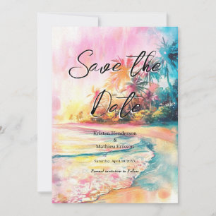 Nature Chic Beach Wedding Save The Date