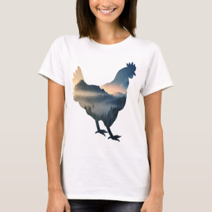 Nature chicken silhouette Farm hen T-Shirt