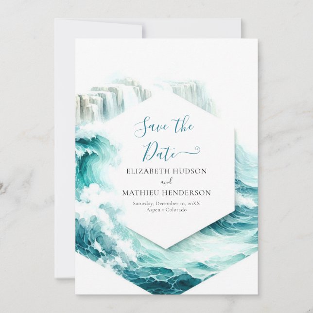 Nature Cliff Nautical Wedding Save The Date (Front)