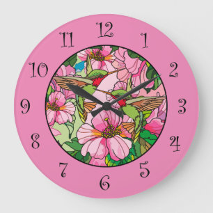 Nature Colibri Colibri Floral Design Horloge Décor