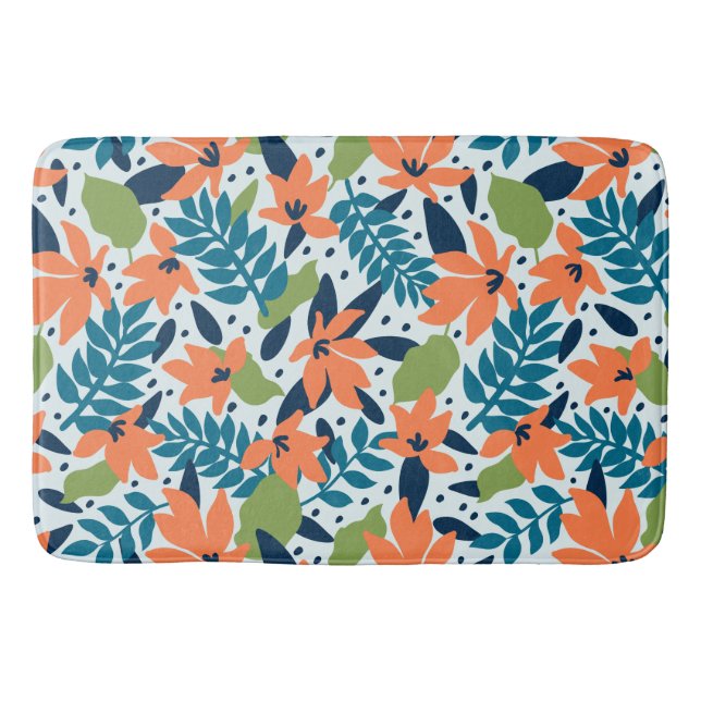 Nature Colourful Flowers Cute          Bath Mat (Front)