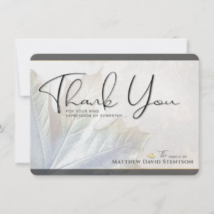 Nature Colours Autumn Leaf Sympathy Thank You Card
