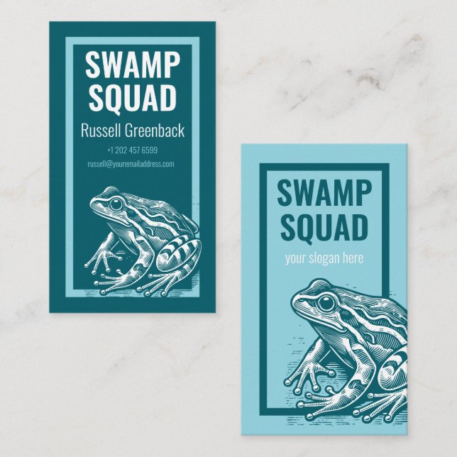 Nature Conservation Frog or Toad Modern Business Card (Front/Back)