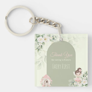 Nature Cute Flower Fairy 1st Birthday Keychain
