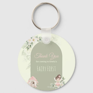 Nature Cute Flower Fairy 1st Birthday Keychain