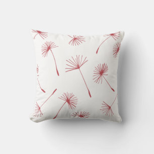 Nature - Dandelions in fuschia Throw Pillow
