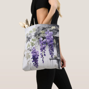 Nature Delicate Purple Flowers Tote Bag