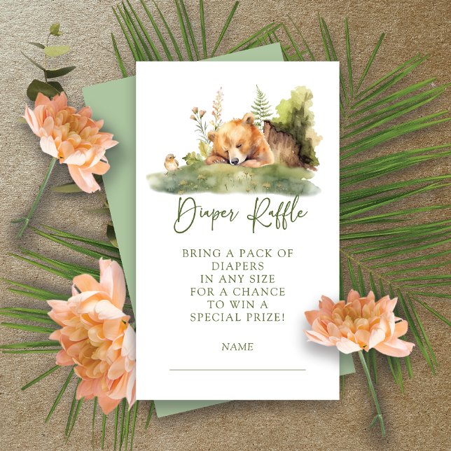 Nature Delight Bear Diaper Raffle Enclosure Card (Creator Uploaded)