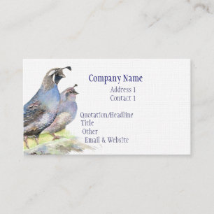 Nature d'oiseau de carte de visite de cailles de