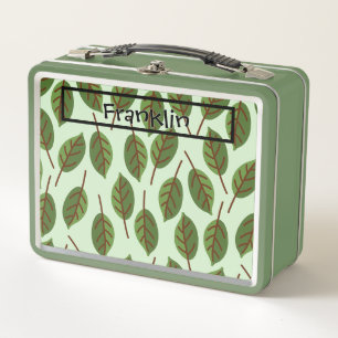Nature Drawing I Custom Name Metal Lunch Box
