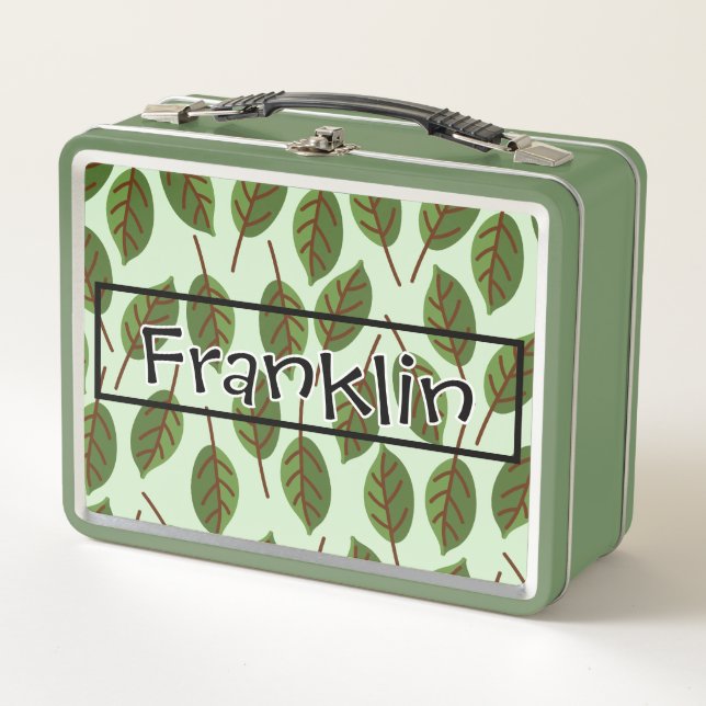 Nature Drawing I Custom Name Metal Lunch Box (Front)