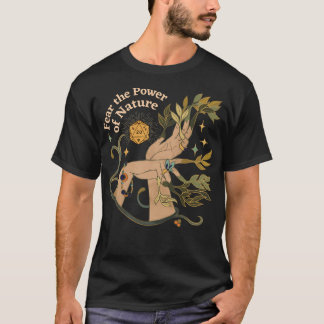 Nature Druid Dnd Dice Botanical Hands And Stars Fe T-Shirt