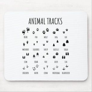 Nature Explorer Animal Tracks Tee For Camping Hiki Mouse Pad