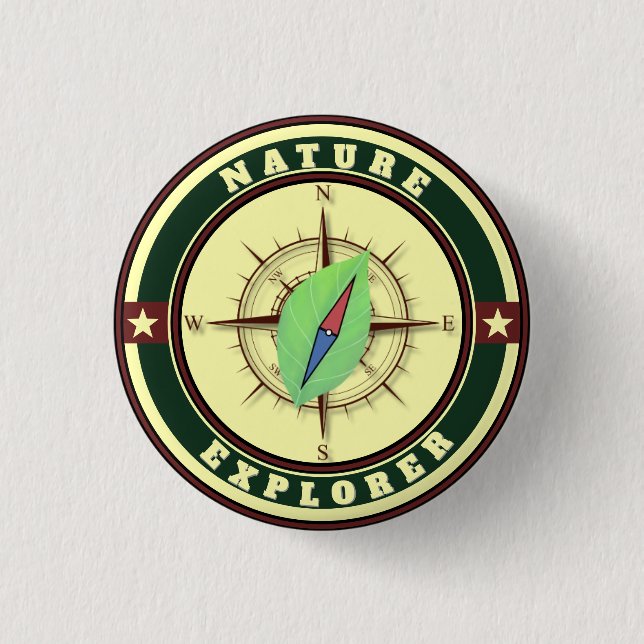 Nature Explorer Badge | Kids Outdoor Award 1 Inch Round Button (Front)
