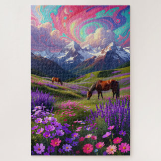 Nature Fantastique Vibrante - Puzzle de Style Pein