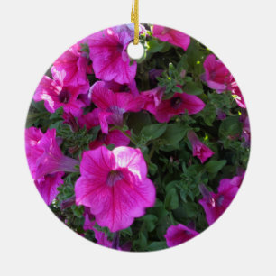 Nature, Flora, Pink Flower Ceramic Ornament