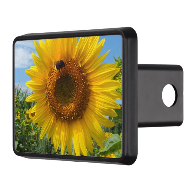 nature, flower, summer, sunflower, blossom, floral trailer hitch cover (Left)