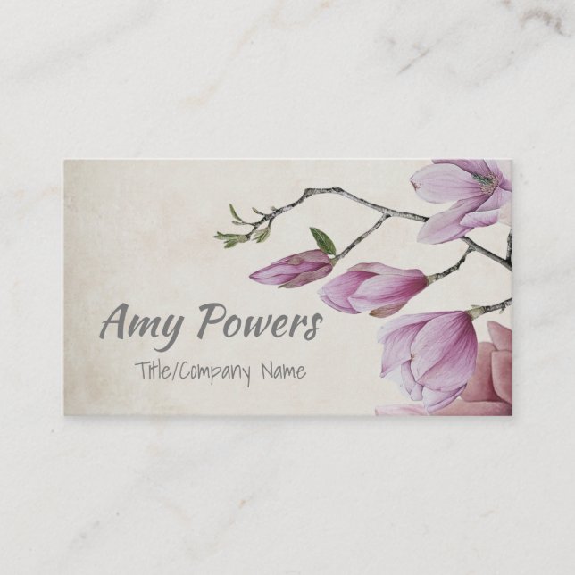 nature flowers custom business card double sided (Front)