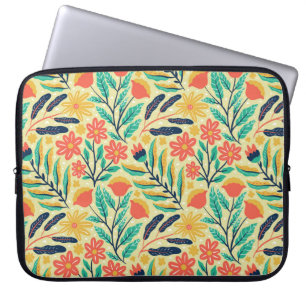 nature foliage and flower seamless pattern. nature laptop sleeve