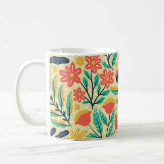 Nature Foliage: Floral Seamless Pattern. Coffee Mug