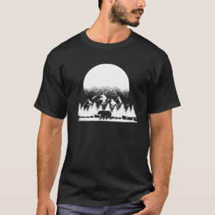 Nature Forest Animal Bear Wildlife Forest Sunset M T-Shirt