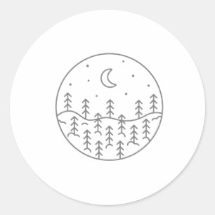 Nature Forest Camping Hiking Camper Hiker Outdoor Classic Round Sticker