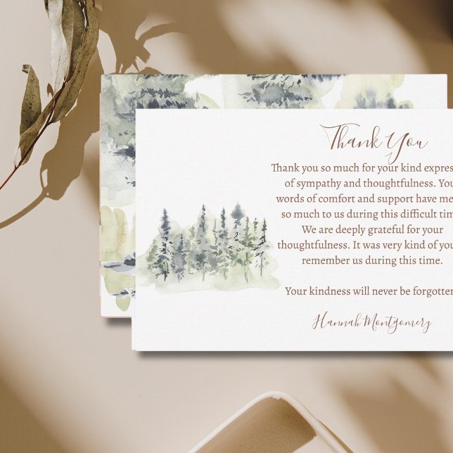 Nature Forest Funeral Sympathy Thank You Card   (Creator Uploaded)