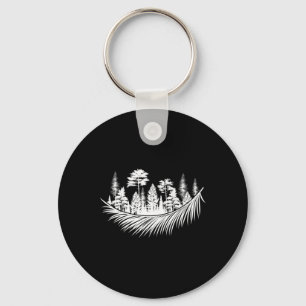 Nature Forest Plants Trees Camping Hiking Mountain Keychain