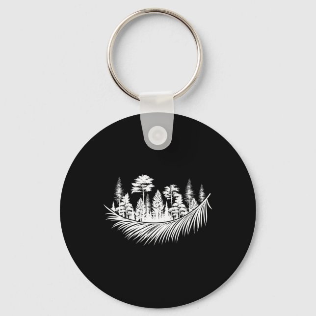 Nature Forest Plants Trees Camping Hiking Mountain Keychain (Front)
