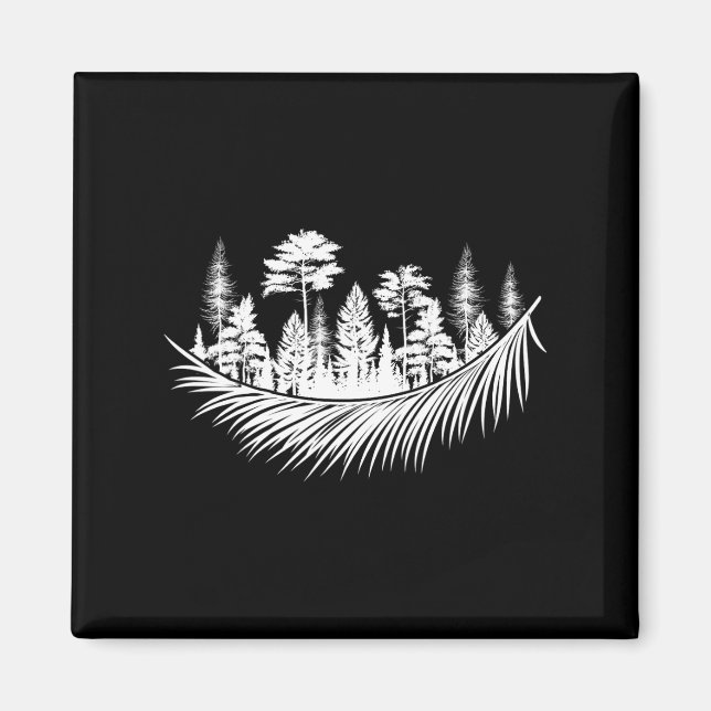 Nature Forest Plants Trees Camping Hiking Mountain Magnet (Front)