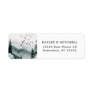 Nature Forest, Trees & Birds Return Address Label