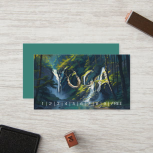 Nature Forest YOGA Hidden Text Meditation Teacher Loyalty Card