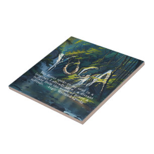 Nature Forest YOGA Hidden Text Reiki Master Quotes Tile