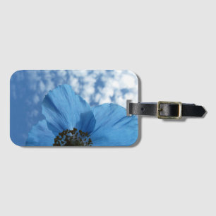 Nature Garden Blue Poppy Flower Luggage Tag
