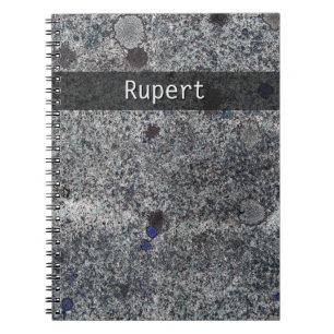 Nature Geology Grey Granite Blue Details any Text Notebook