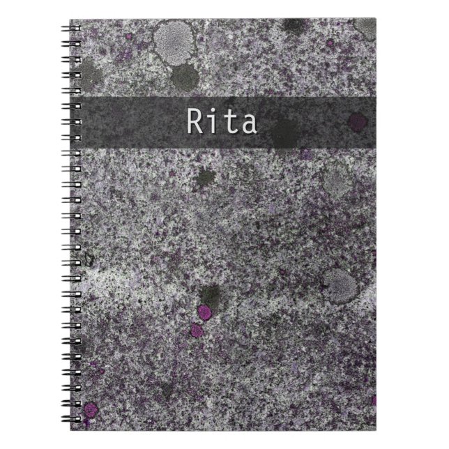 Nature Geology Grey Granite Pink Details any Text Notebook (Front)