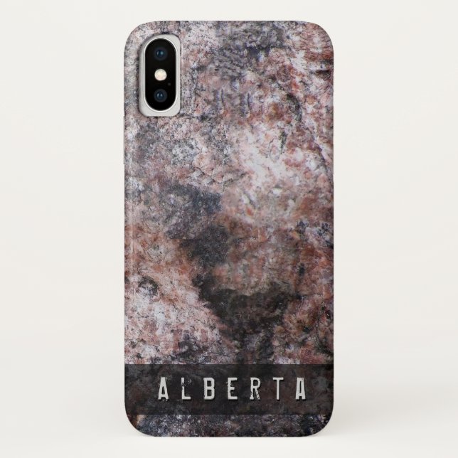 Nature Geology Pinkish Rock Texture Custom Name Case-Mate iPhone Case (Back)