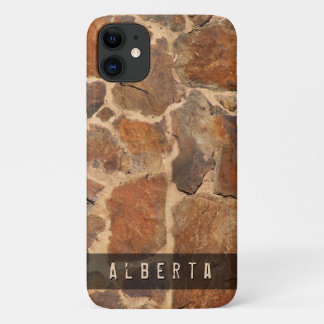 Nature Geology Stone Wall Structure Custom Name iPhone 11 Case