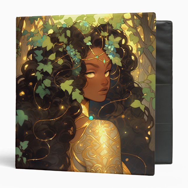 Nature Goddess African American Fantasy Art Binder (Front/Inside)