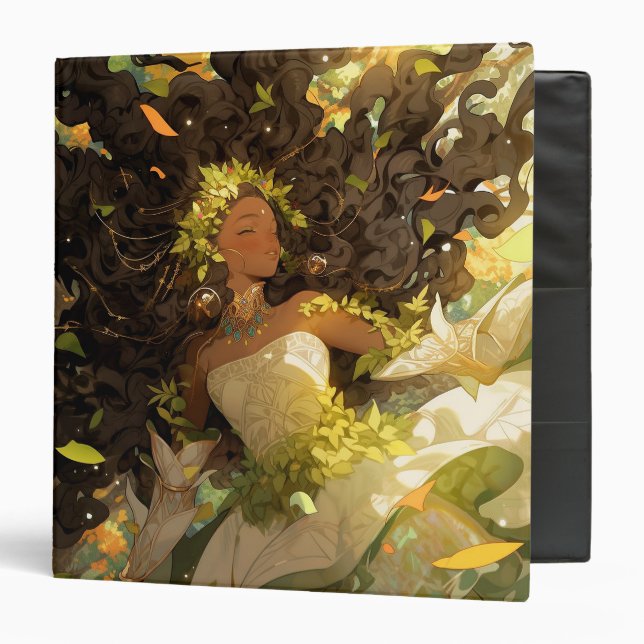 Nature Goddess African American Fantasy Art Binder (Front/Inside)