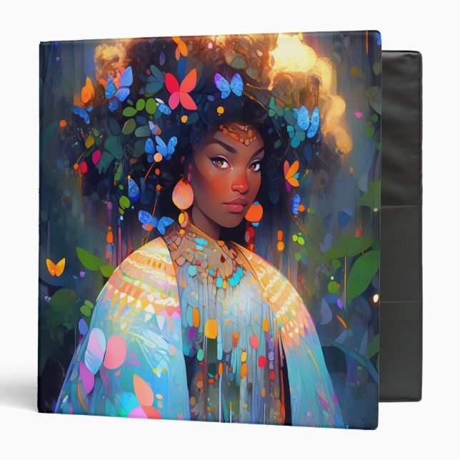 Nature Goddess African American Fantasy Art Binder (Front/Inside)