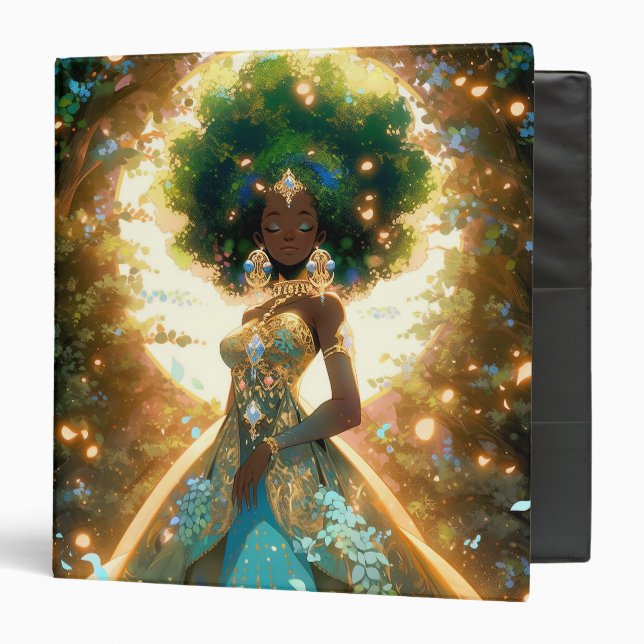 Nature Goddess African American Fantasy Art Binder (Front/Inside)