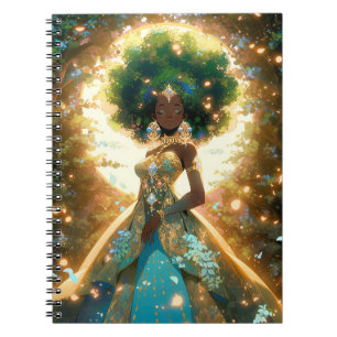 Nature Goddess African American Fantasy Art Notebook