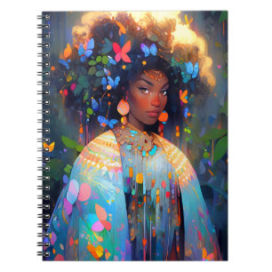 Nature Goddess African American Fantasy Art Notebook
