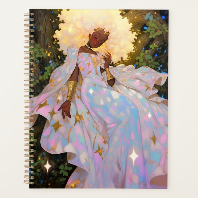 Nature Goddess African American Fantasy Art Planner (Front)