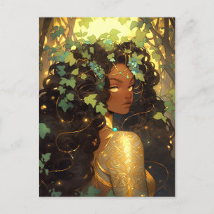 Nature Goddess African American Fantasy Art Postcard
