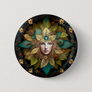 Nature Goddess Mandala 2 Inch Round Button
