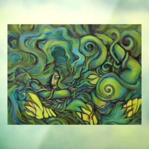 Nature Green Goddess Painting Pagan Earth Window Cling