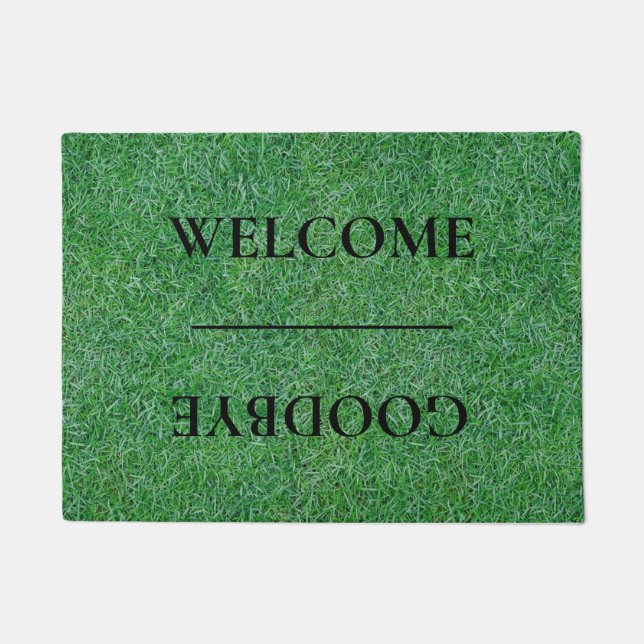 Nature Green Grass Zen Welcome Goodbye Doormat (Front)